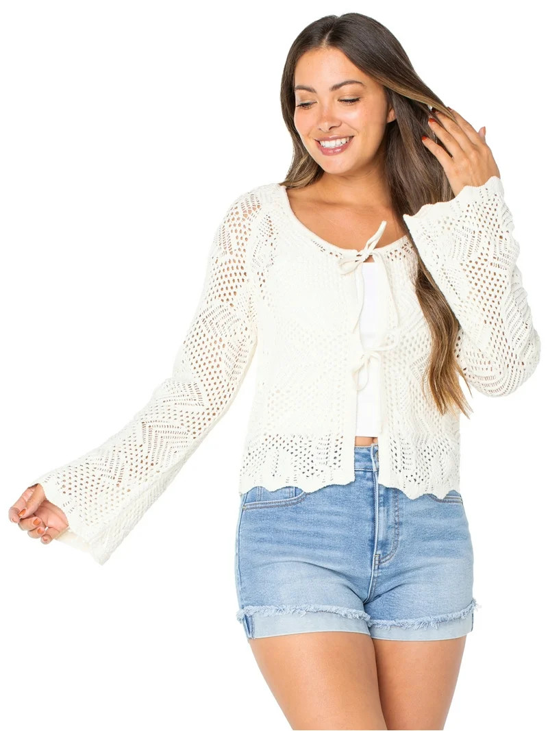 Celebrity Pink Juniors Tie Front Cardigan | Walmart (US)