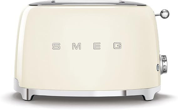 SMEG 2 Slice Toaster with 6 Presets and Defrost Function and Removable Crumb Tray (Cream) | Amazon (US)