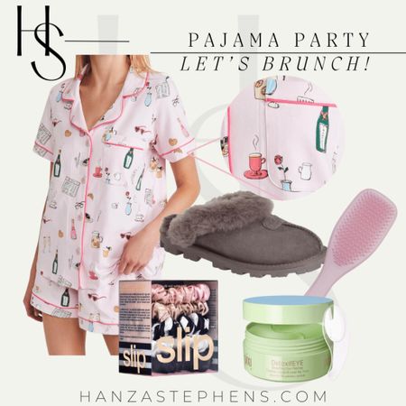 Pajama party 
Pj set 
Chic patterned pajamas 
Cutest pajamas for a pj party or bachelorette brunch
Pink short lounge set 