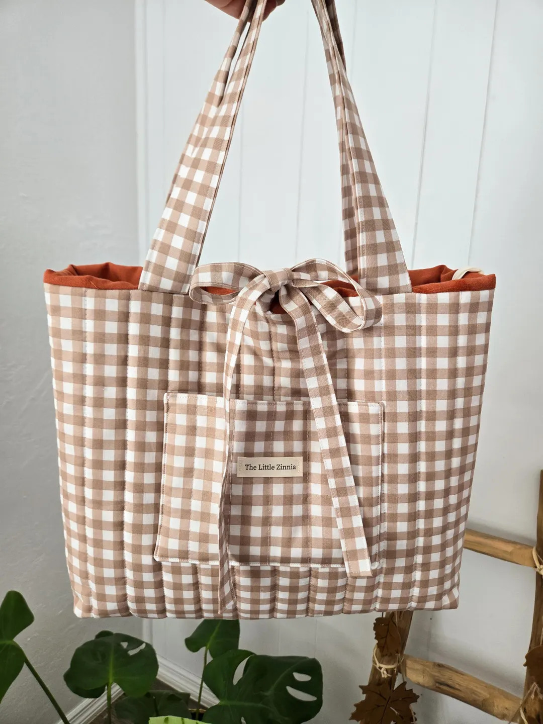 Fall Quilted Shoulder Bag: Handmade Tote with Pockets | Etsy (US)