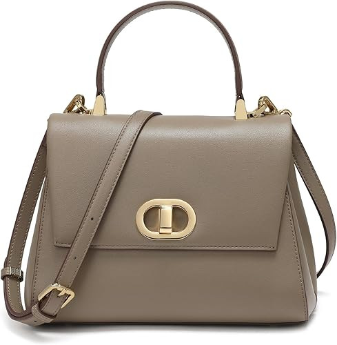 Top Handle Bag Leather Satchel Bags for Women Luxury Designer Business Crossbody Work Purse with ... | Amazon (US)