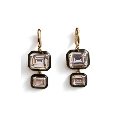 BaubleBar Felicity Crystal Drop Earrings in Black at Nordstrom | Nordstrom