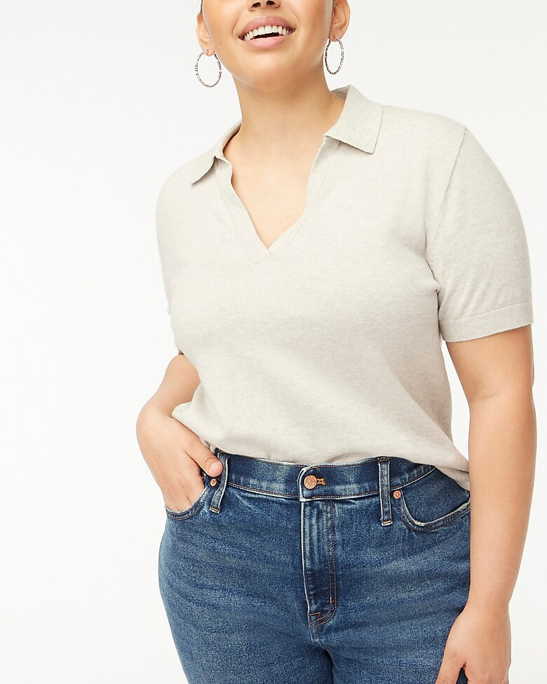 Cotton-blend polo sweater | J.Crew Factory