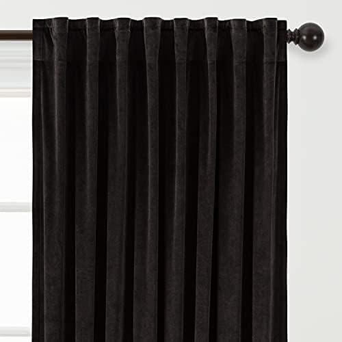 Chanasya Midnight Velvet Blackout Curtains Panel 2-piece Set | Amazon (US)