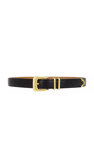 Western Denim Belt in Black & Gold | Revolve Clothing (Global)