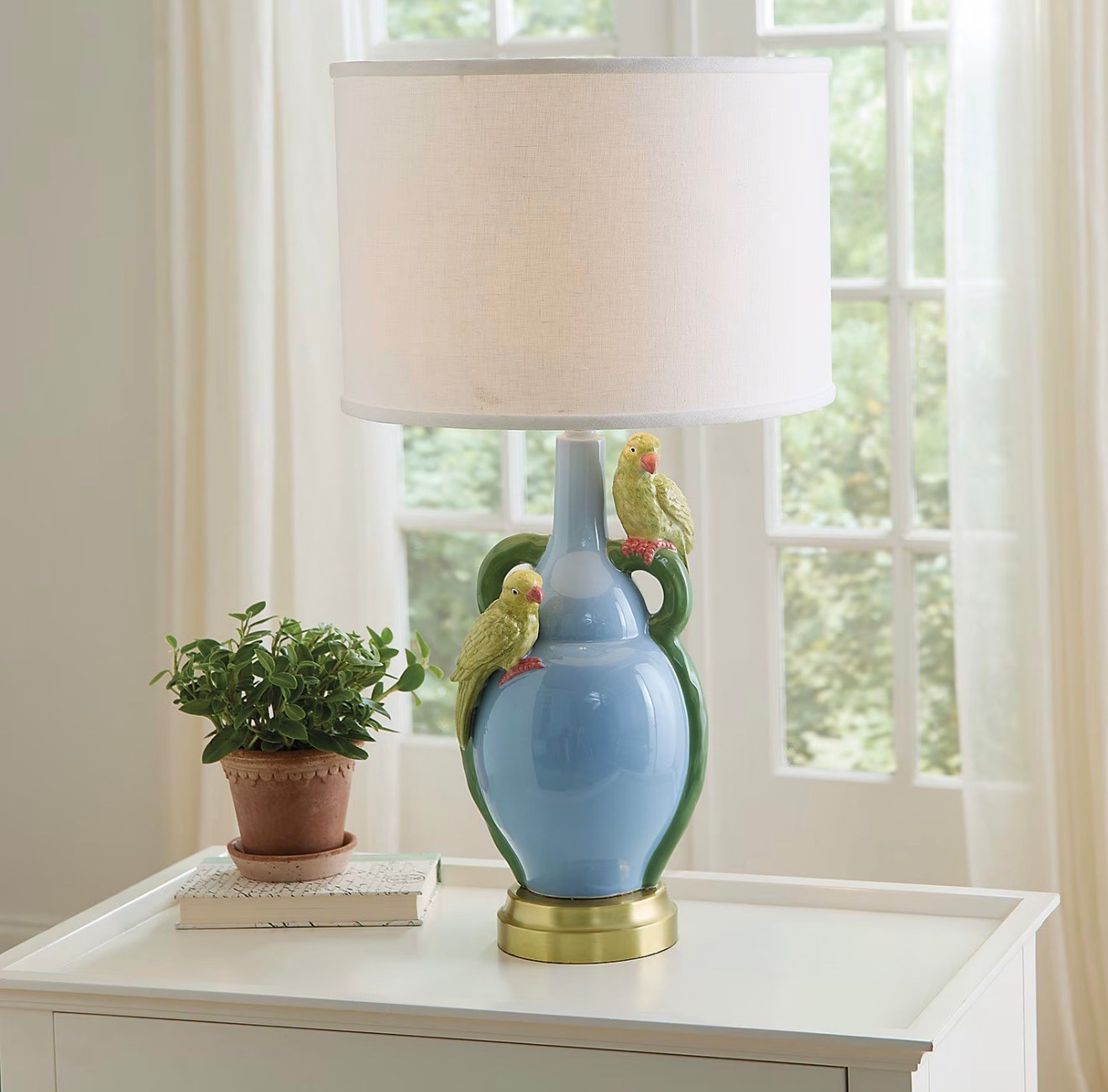 Fun and quirky table lamp.
Don’t forget to swap that placeholder lampshade