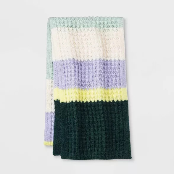 Women's Striped Waffle Stitch Scarf - Universal Thread™ | Target