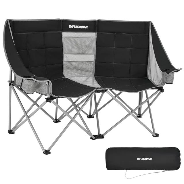 FUNDANGO Portable Loveseat Camping Chair Oversized 2 Person Outdoor Folding Camping Sofa Chair Su... | Walmart (US)