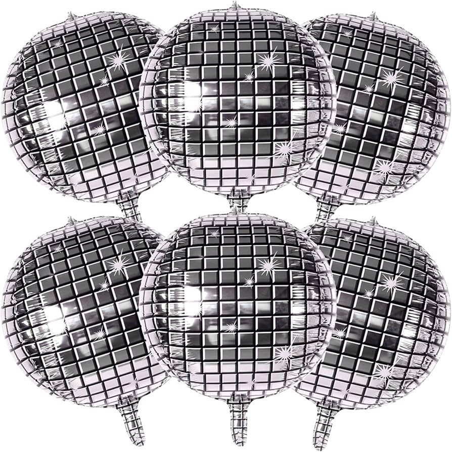 6 Pcs Large Disco Balloons, 22 Inch 4D Round Sphere Metal Disco Balloon, Disco Balloon Aluminum F... | Amazon (CA)