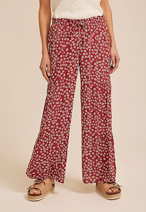 Printed Palazzo High Rise Pant | Maurices