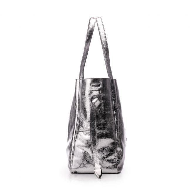 Indiie Bag Silver Leather | Moda in Pelle UK