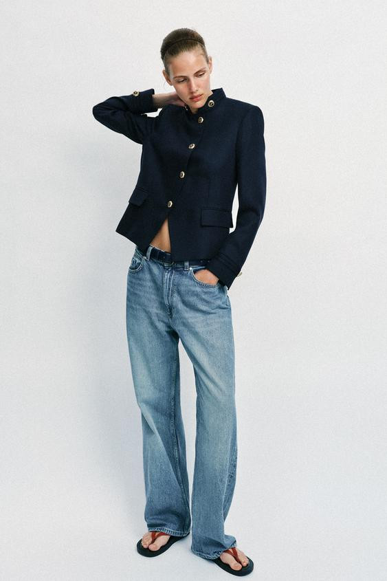 TAILORED BLAZER WITH GOLDEN BUTTON | Zara UK