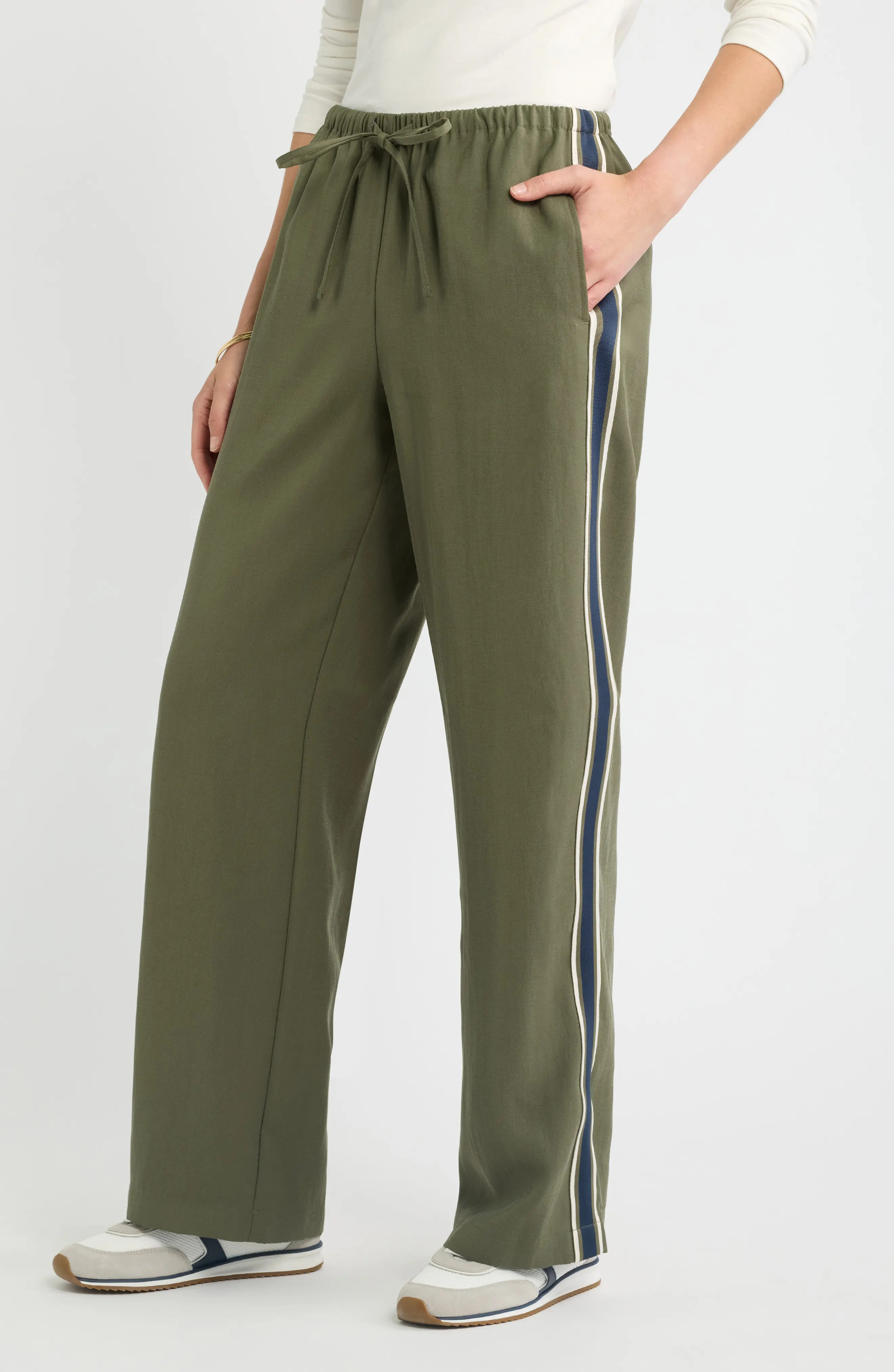 Caslon\u00ae Pull-On Straight Leg Twill Pants (Women) | Nordstrom | Nordstrom