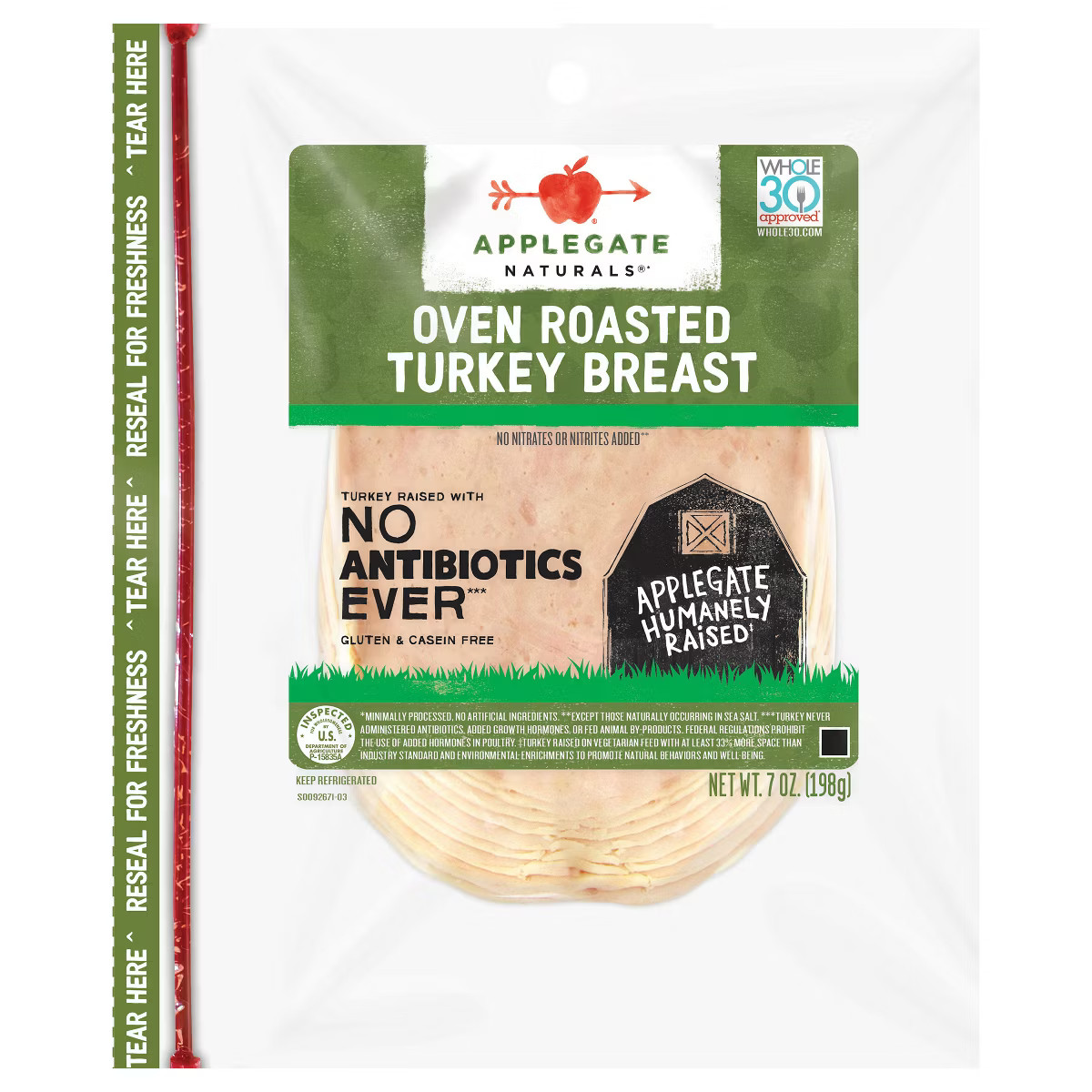 Applegate Natural Sliced Oven Roasted Turkey Breast - 7oz | Target