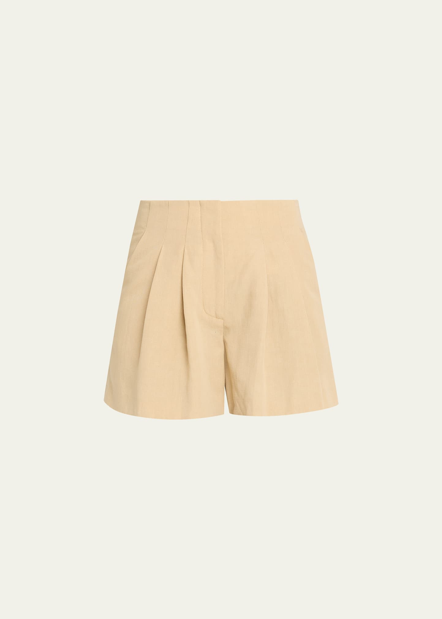 Veronica Beard Gables Pleated Linen-Blend Shorts | Bergdorf Goodman