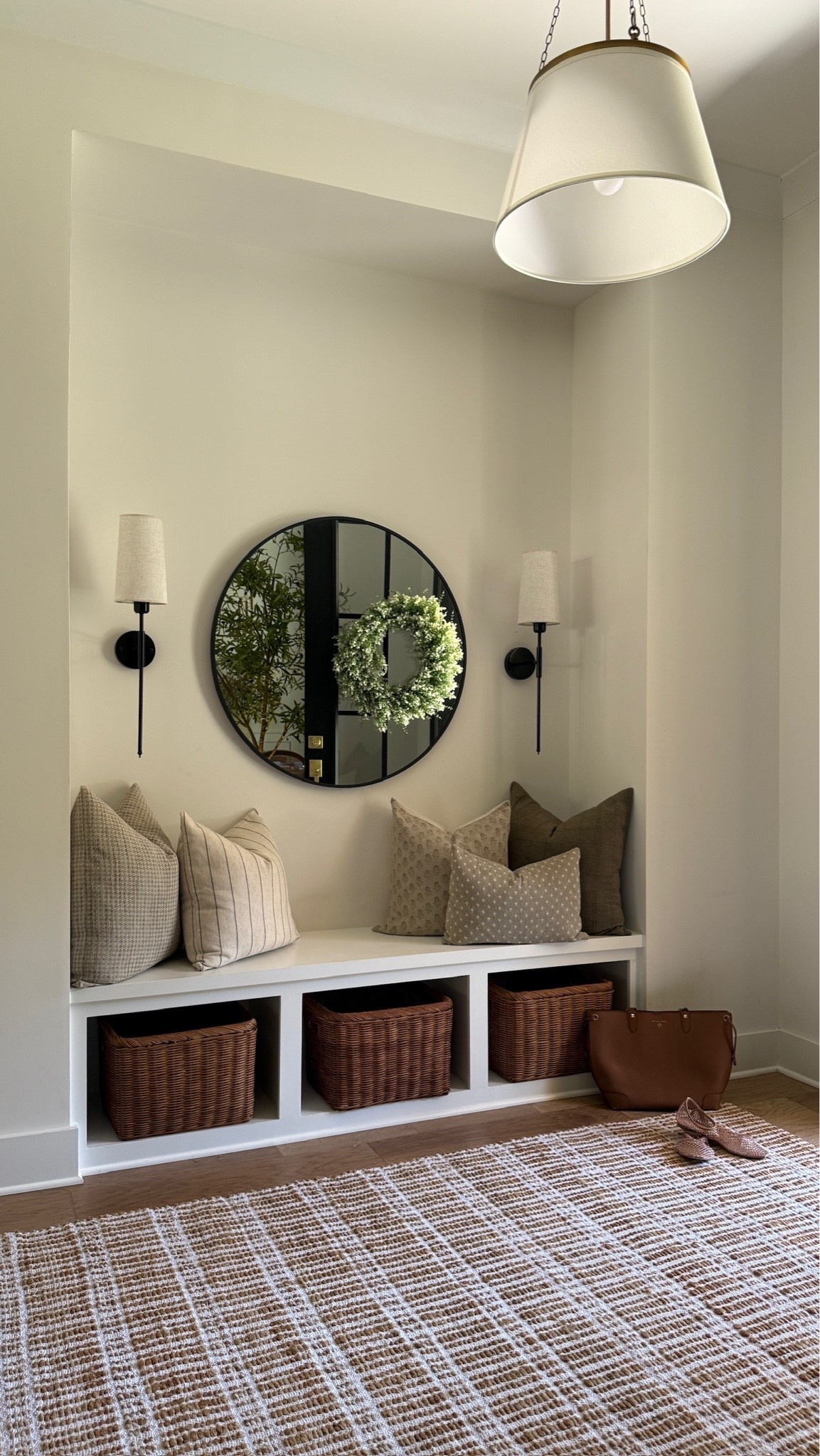 This cozy, textured rug took our entryway to the next level! Creates the perfect inviting feel for this space!