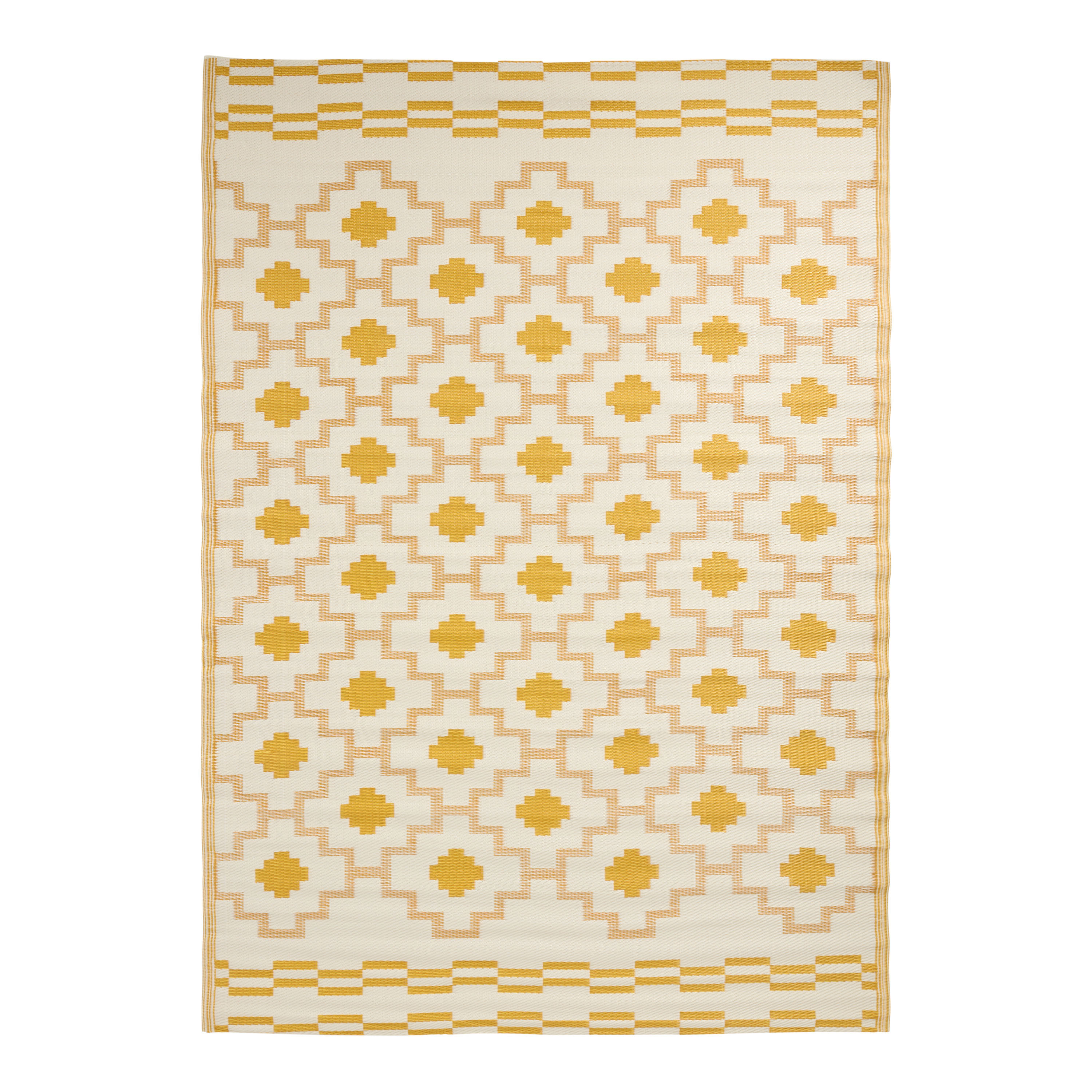 Rio Golden Yellow Tile Reversible Indoor Outdoor Floor Mat | World Market