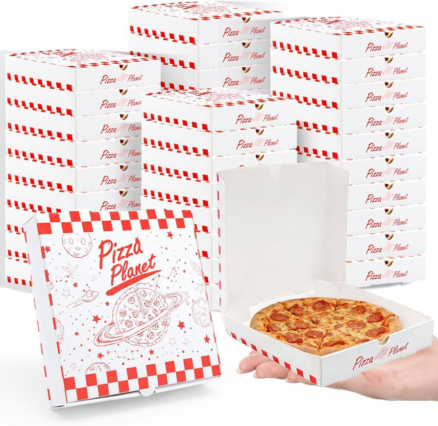 50 PCS Pizza Planet Pizza Boxes Bulk 5.1" x 5.1" Mini Pizza Boxes Disposable Pizza Planet Box For... | Amazon (US)