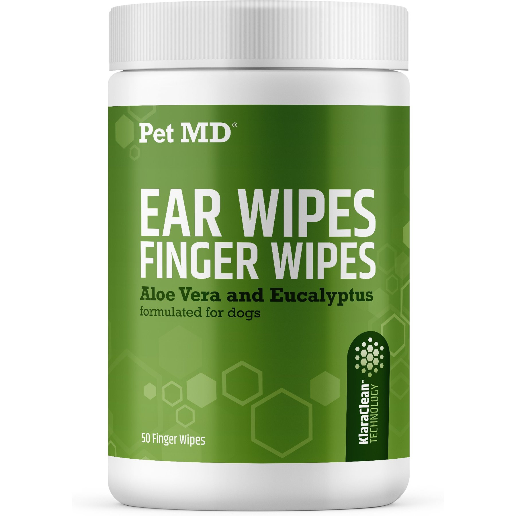 Pet MD Dog Ear Grooming Finger Wipes, 50 count | Chewy