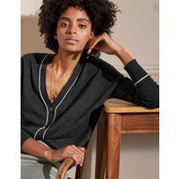 V-neck Relaxed Cardigan Charcoal Women Boden, Charcoal Melange | Boden (UK & IE)