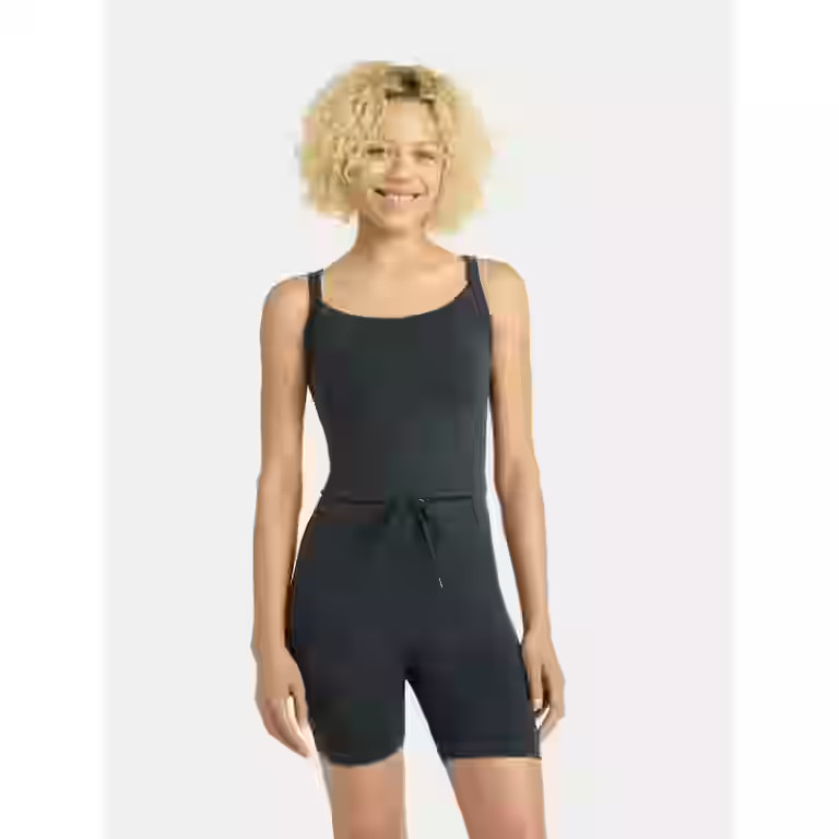 No Boundaries Seamless Shirttail Tank and Tie Front Bike Shorts Set, 2-Piece, Women's | Walmart (US)