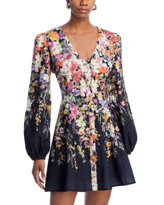 AQUA Floral Print Mini Dress - Exclusive   | Bloomingdale's Women | Bloomingdale's (US)