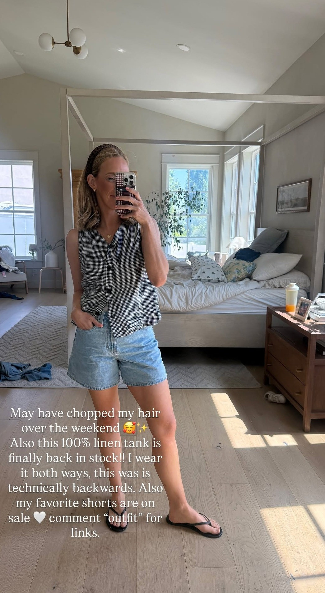 I have loved everything I have ever bought at quince. All AMAZING quality. That's where this top is from, I get everything there true to size. Small for me. Also this tank I technically was wearing backwards. But I think it looks and works both ways.
My shorts are a size 00- I would definitely say to size down. 

 #LTKdayinmylife #LTKgrwm #LTKootd