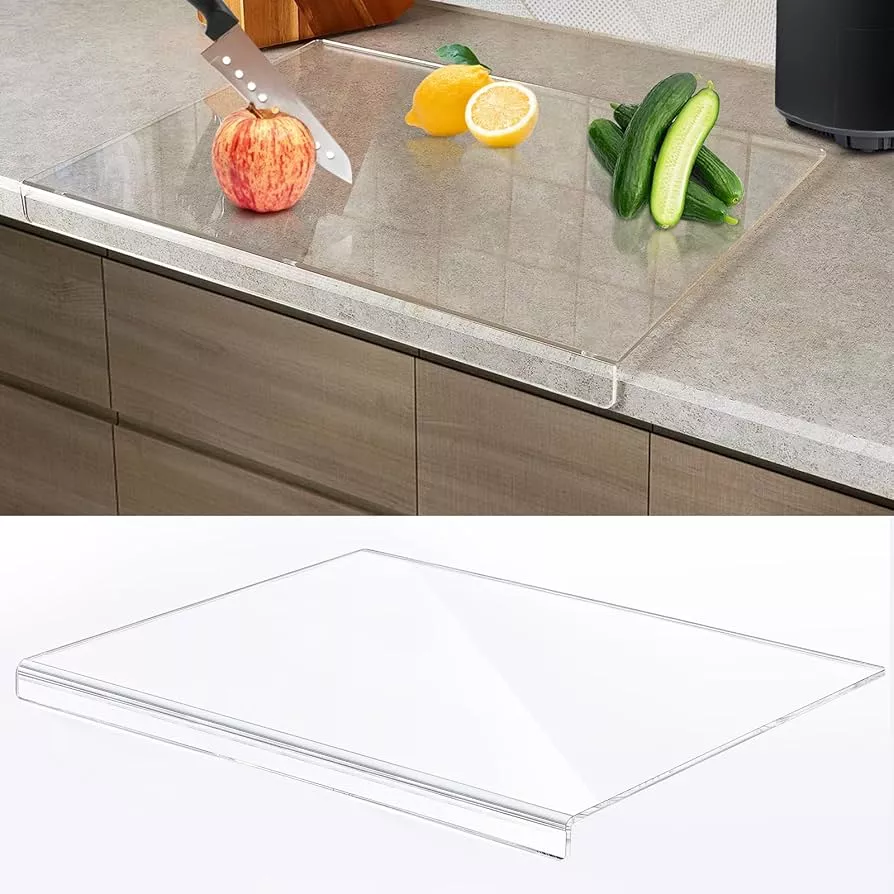 Acrylic Anti-slip Transparent Cutting Board With Lip For Kitchen