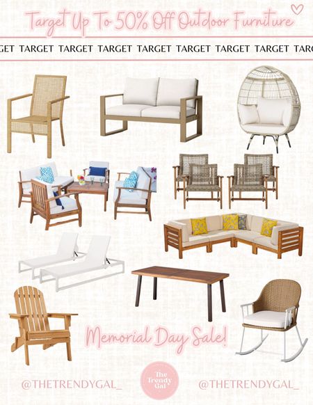Up to 50% off outdoor furniture at Target for Memorial Day Weekend! 