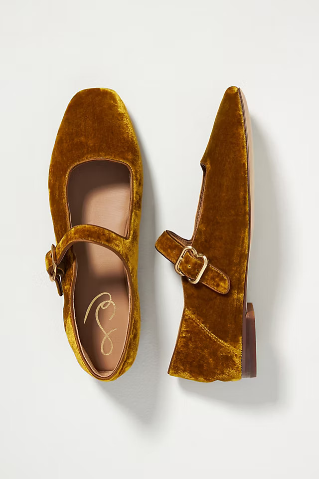 Sam Edelman Michaela Velvet Mary Jane Flats | Anthropologie (US)