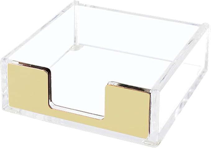 NatSumeBasics Gold Sticky Note Holder Clear Acrylic Yellow Post Note Pad Holders Memo Dispenser C... | Amazon (US)