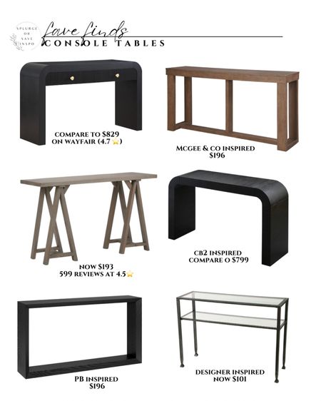 Black Consol table modern.  Wooden Consol table rustic.
Glass console table. Console table with shelves.  

#LTKhome #LTKsalealert #LTKFind