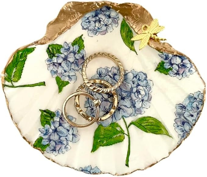Blue Hydrangeas Wedding Gifts for Women, Handmade Room-Decor Gift, Bridal Jewelry Storage Tray Tr... | Amazon (US)