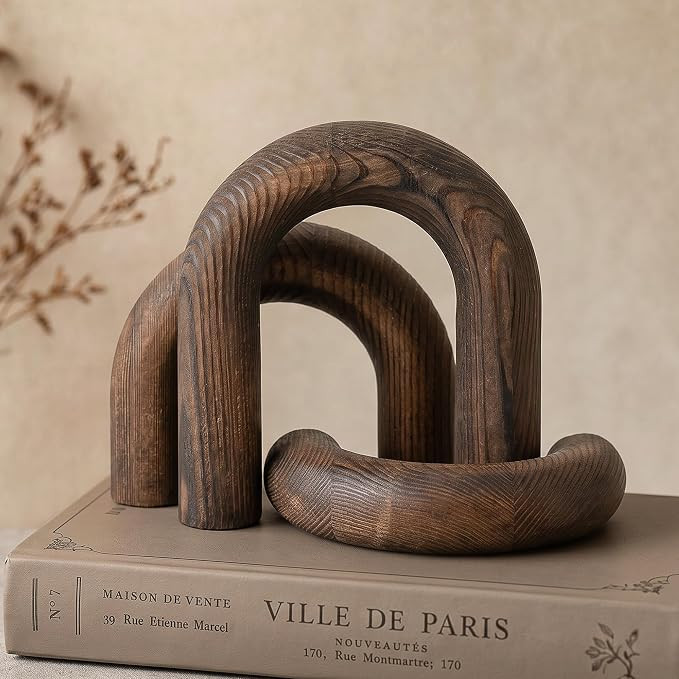 EOSAHR Pine Wood Arch Decor Set for Shelf Decor - Arch Decorative Objects for Coffee Table, Book ... | Amazon (US)