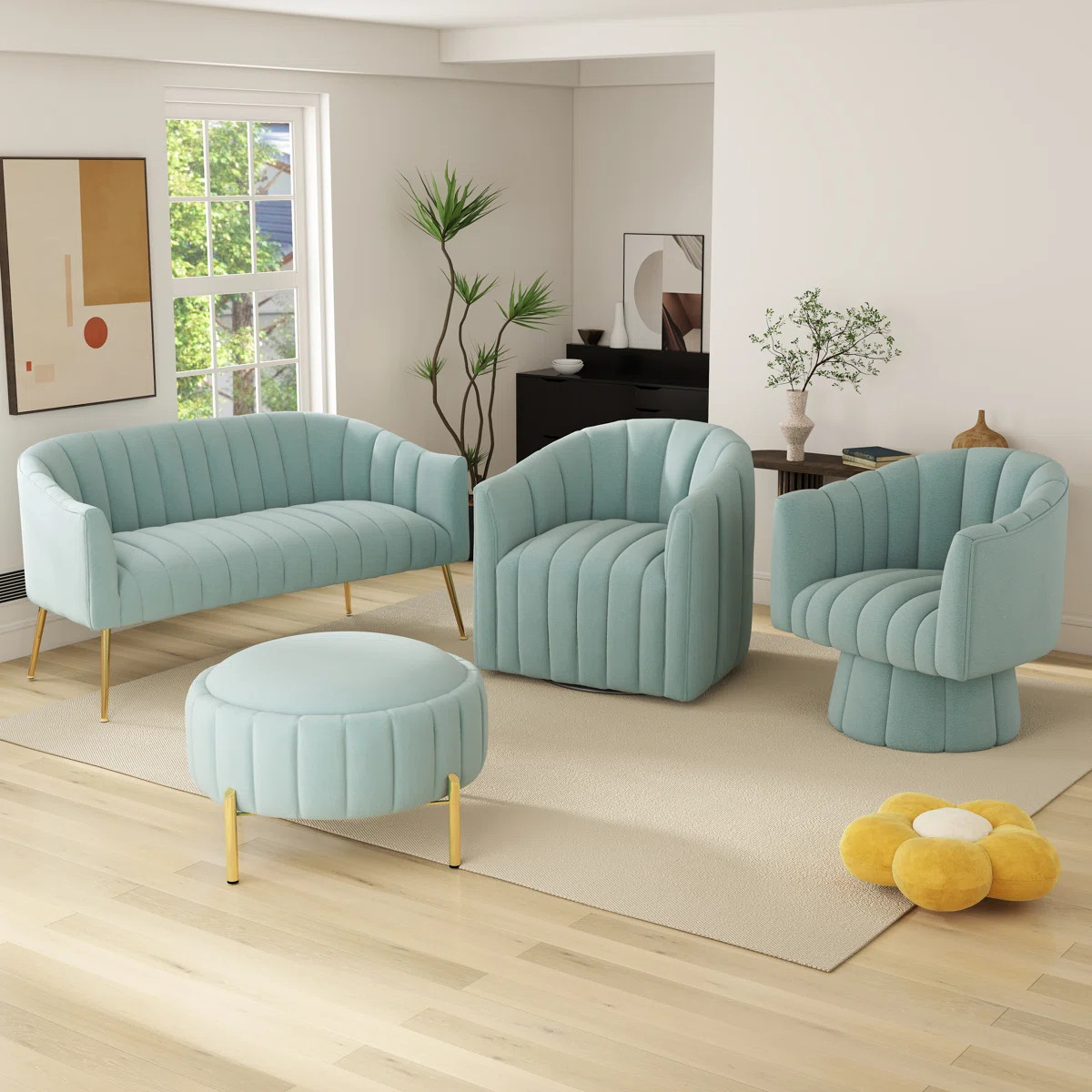 Ingimoth 4 - Piece Velvet Living Room Set | Wayfair North America