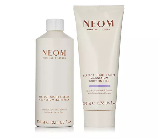 NEOM Wellbeing Magnesium Bath Milk & Magnesium Body Butter Duo - QVC UK | QVC UK