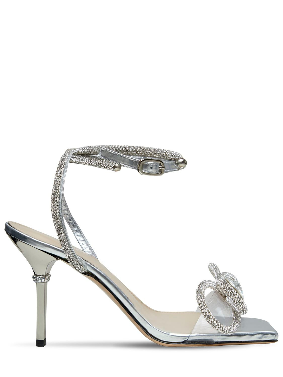 Mach & Mach - 95mm double bow leather & pvc sandals - Silver | Luisaviaroma | Luisaviaroma
