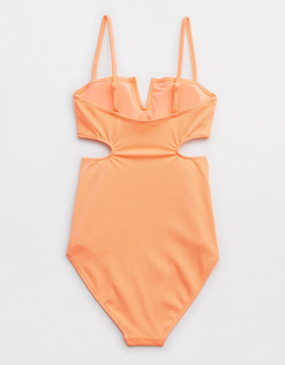 Aerie Shine Pique V Wire Cut Out One Piece Swimsuit | Aerie