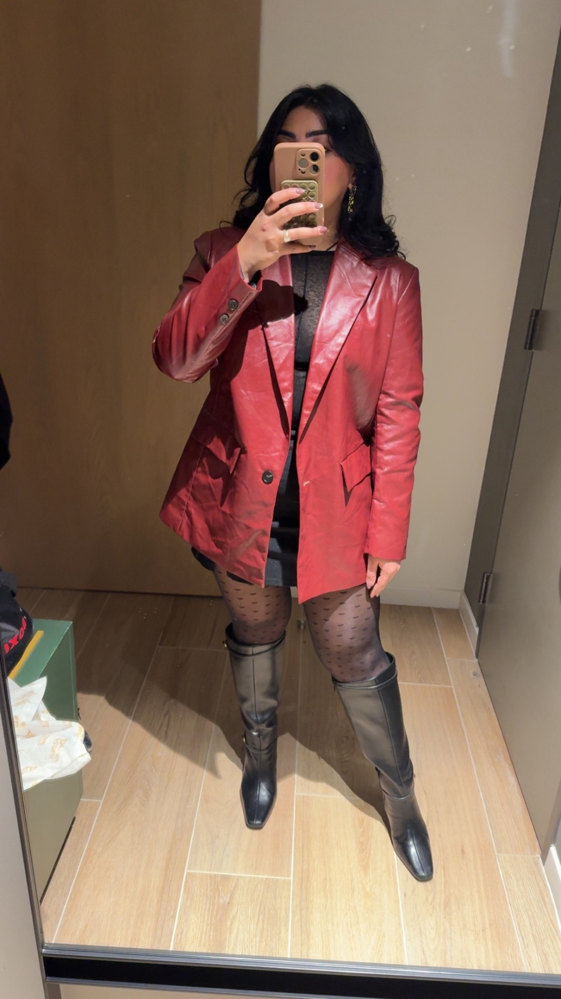 Red and burgundy leather has been the vibe lately and my tall boots are on sale and midsize calf friendly! 

#LTKootd #LTKSaleAlert #LTKMidsize