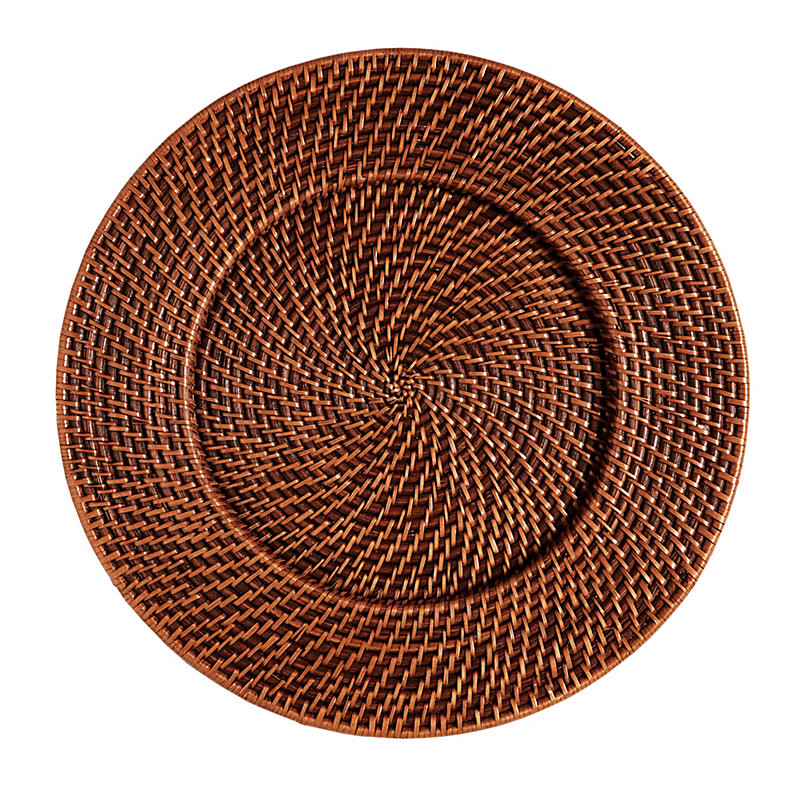 Set of 4 Piper Woven Chargers - Antique Walnut - Ballard Designs | Ballard Designs, Inc.