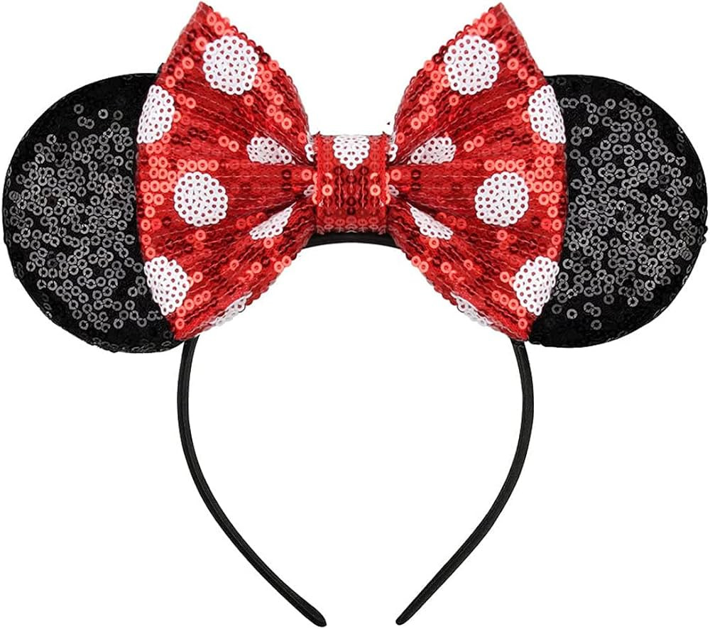 FANYITY Mouse Ears, Sequin Mouse Ears Headband for Girls Women Halloween Birthday Party (TXXRD-W) | Amazon (US)