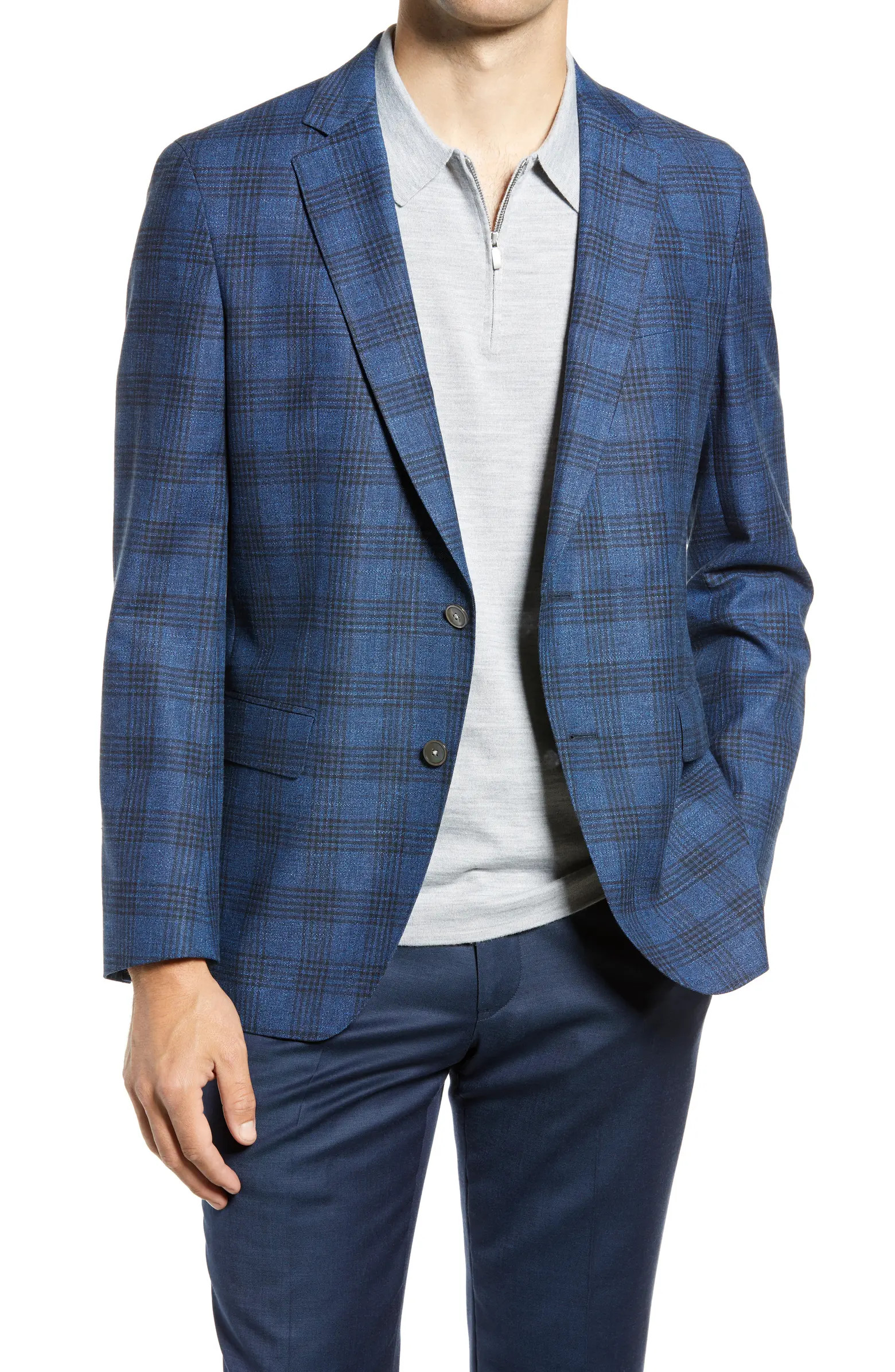 BOSS Hartley Classic Fit Plaid Wool Blend Sport Coat | Nordstrom | Nordstrom