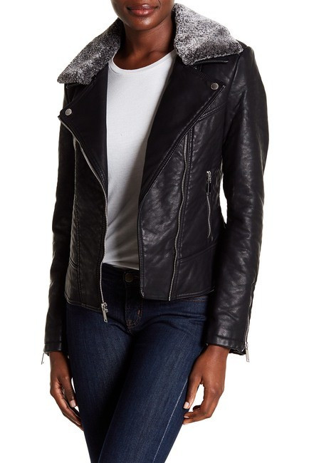 French Connection | Faux Fur Trim Leather Jacket | Nordstrom Rack | Nordstrom Rack