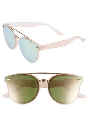 Women's Bp. 53Mm Brow Bar Gradient Lens Round Sunglasses - Gold/ Pink | Nordstrom