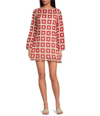 Chelsea & Violet Twiggy Square Neck Long Sleeve Crochet Lace Dress | Dillard's | Dillard's