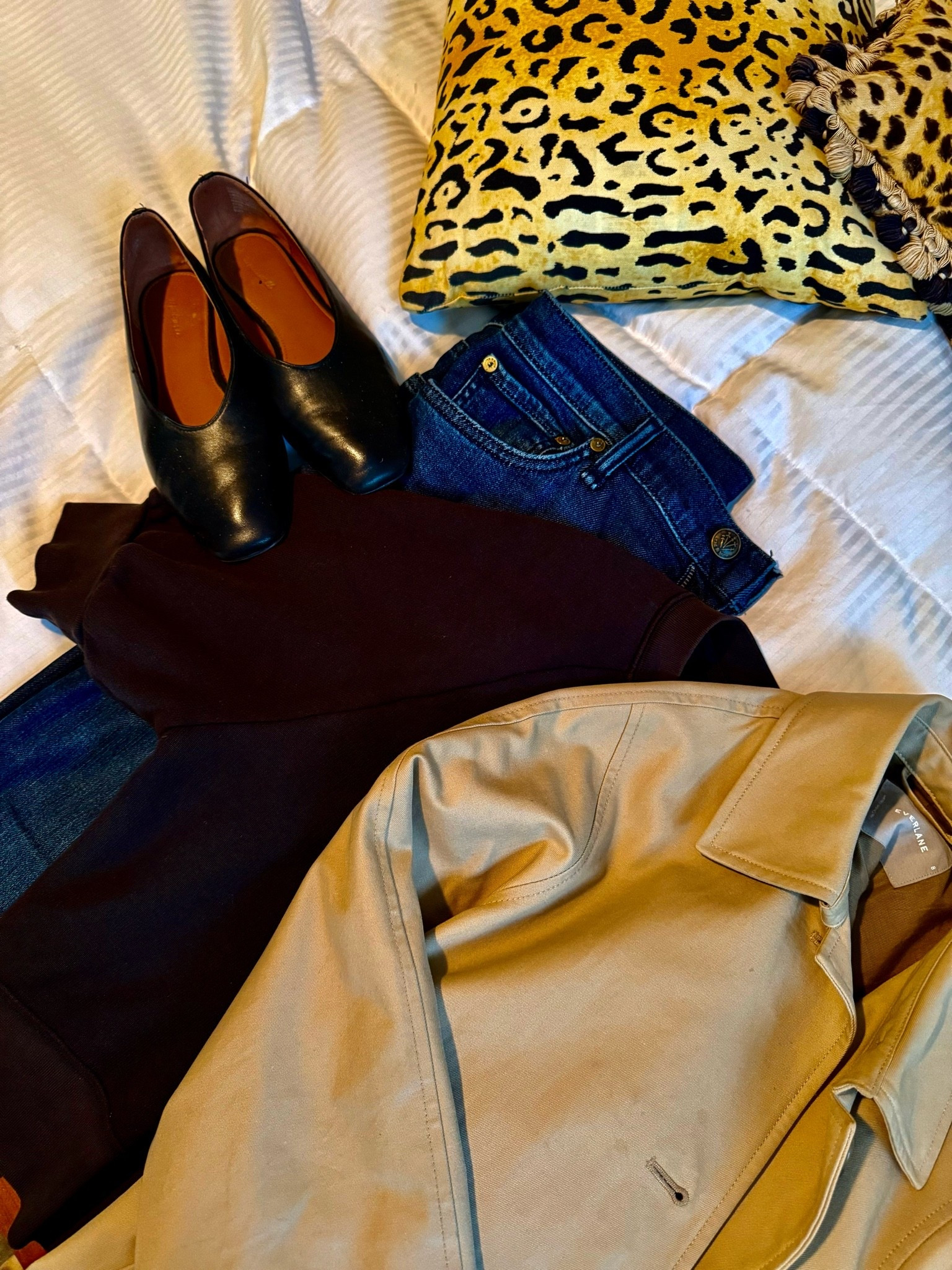 Love these jeans, so chic + comfortable. This coat is a true gem - I wear it year round. Leopard print pillows work in all rooms of your home!

#LTKdayinmylife #LTKootd #LTKHome