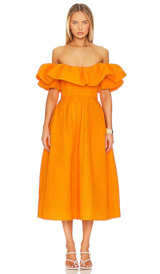 Aurora Midi Dress in Marigold | Revolve Clothing (Global)