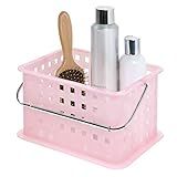 iDesign Spa BPA-Free Plastic Small Stackable Basket with Handle - 9.25" x 7" x 5", Blush | Amazon (US)