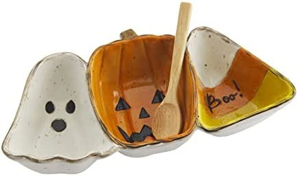 Mud Pie Halloween Stoneware Candy Bowl Dish, Divided | Amazon (US)