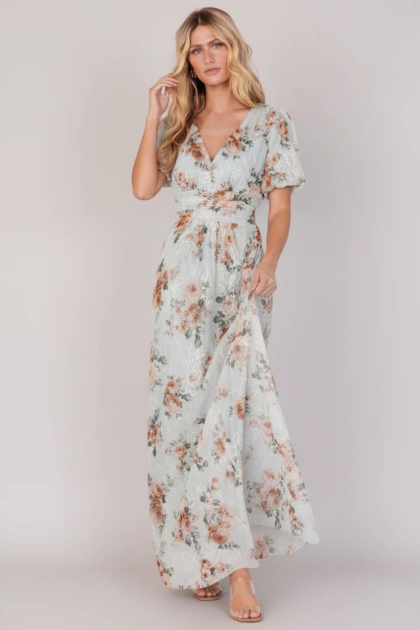 Ardley Maxi Dress — Sage Floral Embroidered | Baltic Born | Baltic Born
